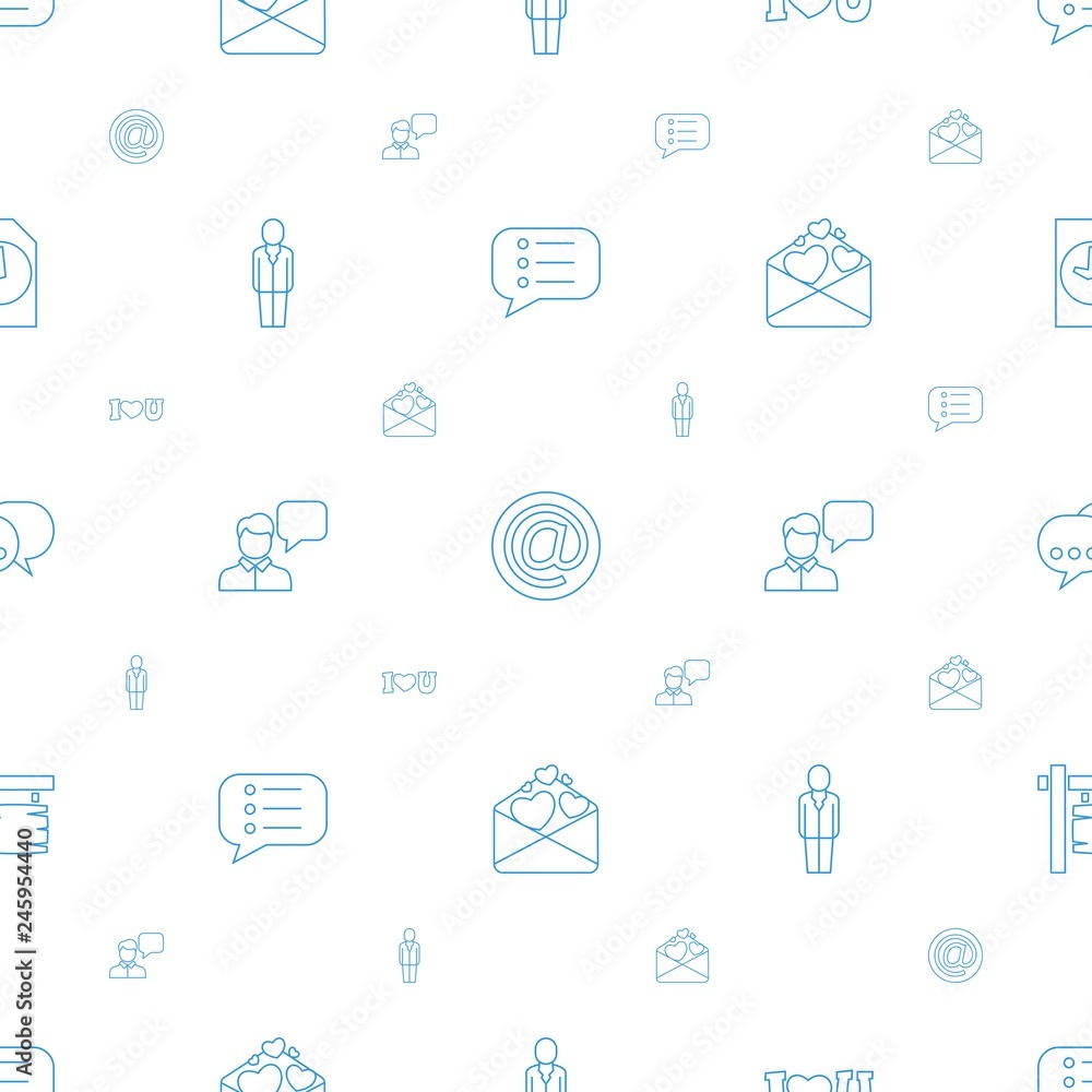 Poster message icons pattern seamless white background