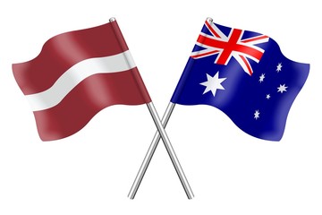 Flags. Latvia and Australia