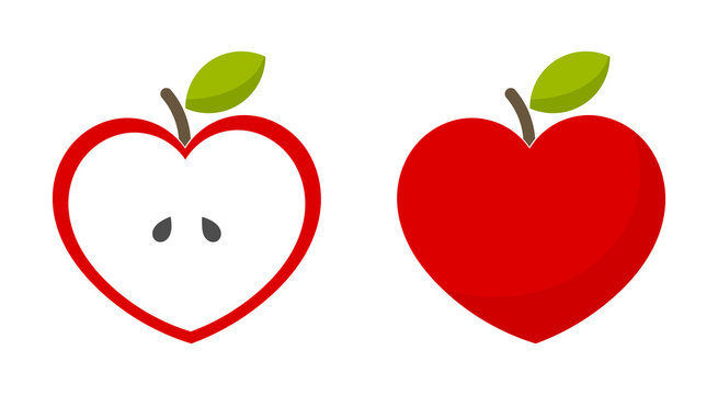 Red heart shaped apples
