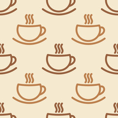 Coffee cups seamless pattern.