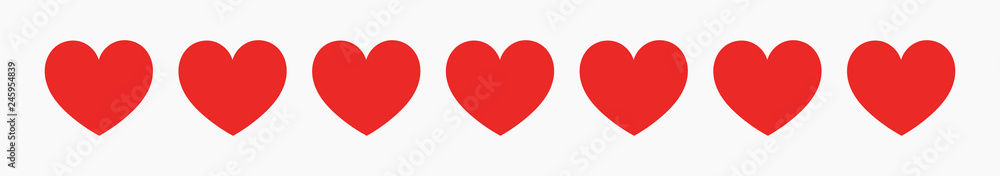 Wall mural cute red hearts border.