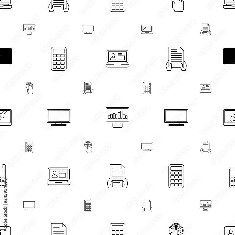 Poster display icons pattern seamless white background