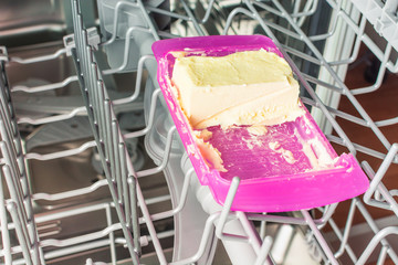 Butter is in the dishwasher