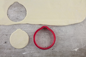lovely Christmas cookie cutting form on the light table
