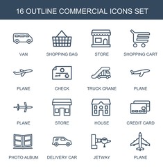 Fototapeta premium 16 commercial icons