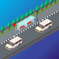 Vector trasportation illustration. Icons of transport. Travel design, isolated image of vehicle. Traffic and speed concept.