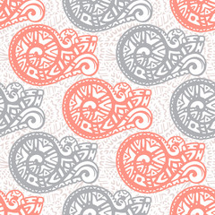 Ornamental ethnic art, patterned Indian, Turkish, Arabic, African, paisley. Hand drawn illustration. Magic symbol. Original design in doodle style.