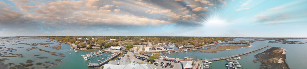 Fototapeta na wymiar Georgetown aerial view in spring season, South Carolina