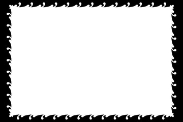 Abstract Decorative Black & White Edge for Landscape Photos. Type Text Inside, Use as Overlay or for Layer Mask