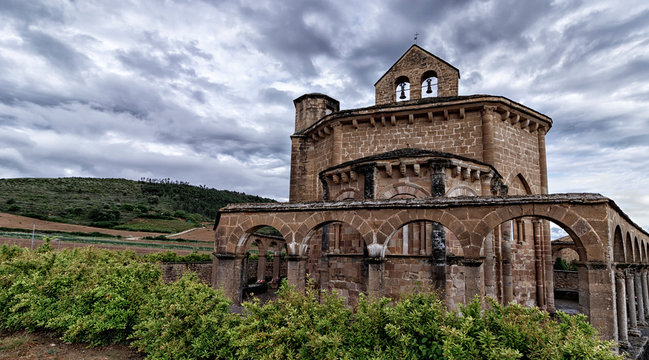 santa maria de eunate at sunset