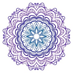 Modern Decorative Floral Purple Color Mandala. Modern Decorative Floral Color Mandala. Vector Illustration.