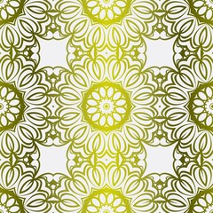 Fototapeta premium Seamless Floral Ornament. For Print, Tablecloth, Fabric. Vector illustration. Gold color