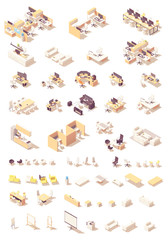 Vector isometric office furniture