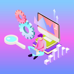 Digital marketing vector illustration. Template for banners design. Technology background.