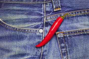 hot chili peppers in a jeans