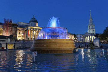 Trafalgar Fountain Night London