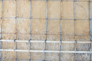 The steer wire mesh for concrete floor in construction site.