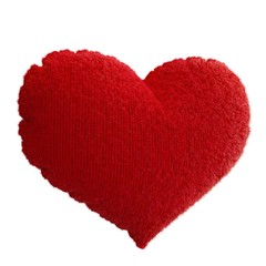 Red Knitted Pillow in the shape of heart