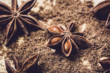 star anise is a spice closeup macro