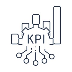 Fototapeta premium KPI - Key Performance Indicator. Business and technology concept.Vector icon on white background.