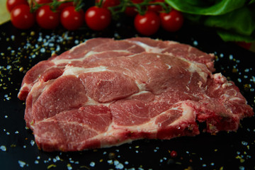 Raw pork meat fresh. Fresh steaks 