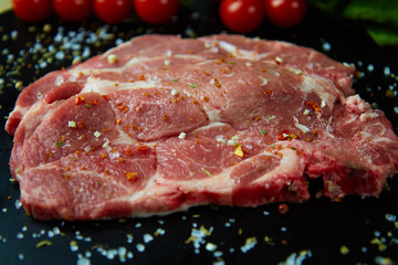 Raw pork meat fresh. Fresh steaks 