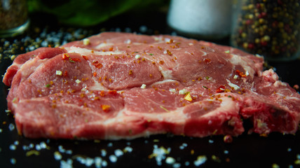 Raw pork meat fresh. Fresh steaks 