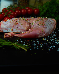 Raw rabbit meat 