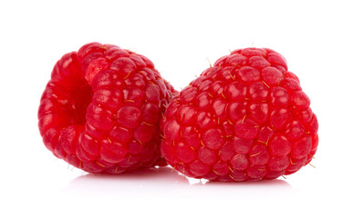 Fresh raspberry isolated on white background