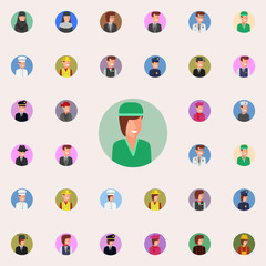 colored avatar of nurse icon. Avatar icons universal set for web and mobile