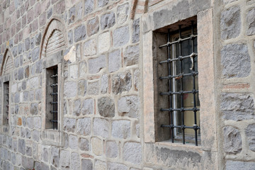 old window in stone wall