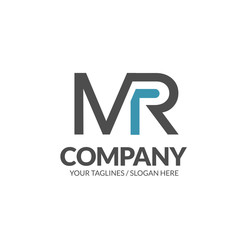 initial letter MR geometric strong monogram logo vector illustration isolated on white background