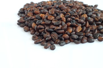Coffee beans isolated on white background.