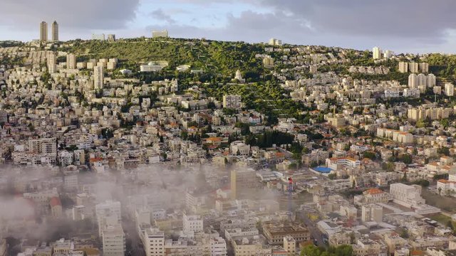 Bahai Gardens 4k aerial drone footage