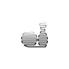 bowling icon vector black line symbol