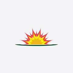 explosion icon fire symbol design element