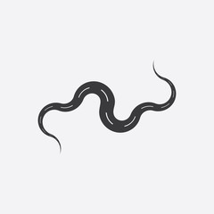 highway curvature road vector icon