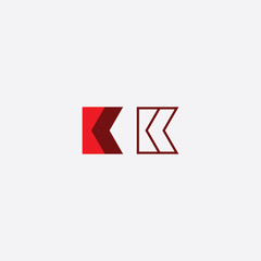 k logo sign red vector element symbol