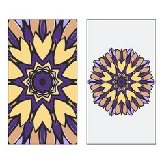 Set of two Indian country mandala ornament concept. Ethnic design, on festive and background. Vector background. Card or invitation. Islam, arabic, indian, ottoman motifs