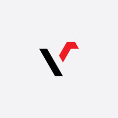 letter v logo black red icon symbol element