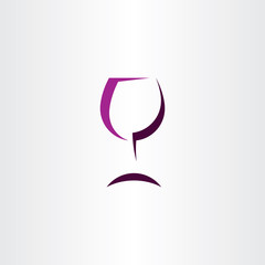 wine glass stylized symbol logo sign vector icon