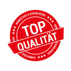 rotes Gütesiegel für Top Qualität