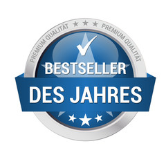 blaues Gütesiegel für Bestseller des Jahres