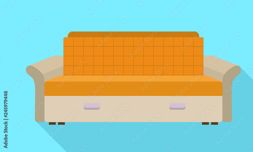 Poster abstract modern sofa icon. flat illustration of abstract modern sofa vector icon for web design