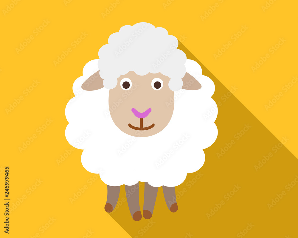 Poster sheep icon. flat illustration of sheep vector icon for web design