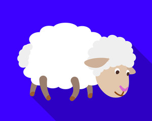 Sheep search grass icon. Flat illustration of sheep search grass vector icon for web design