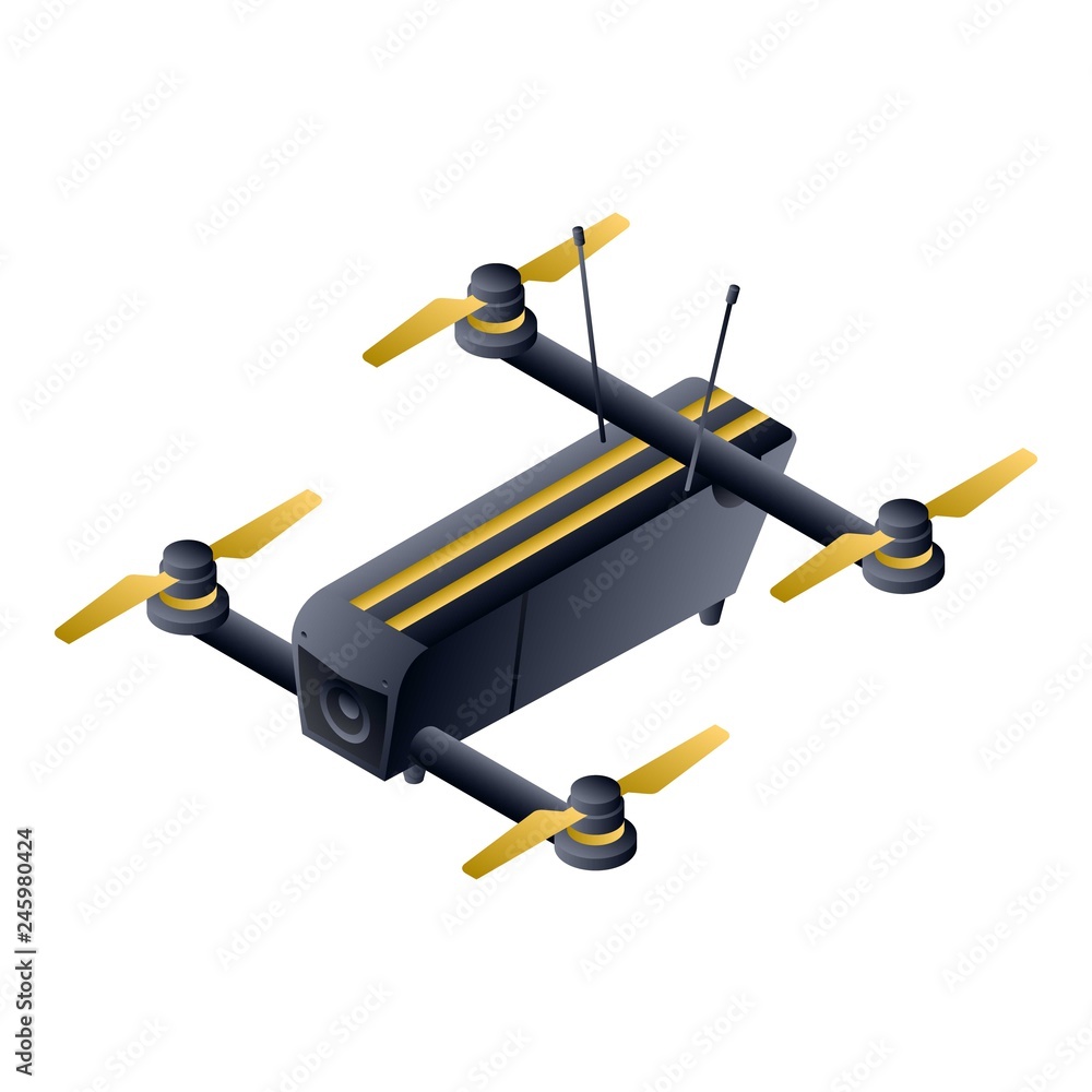 Poster professional camera drone icon. isometric of professional camera drone vector icon for web design is