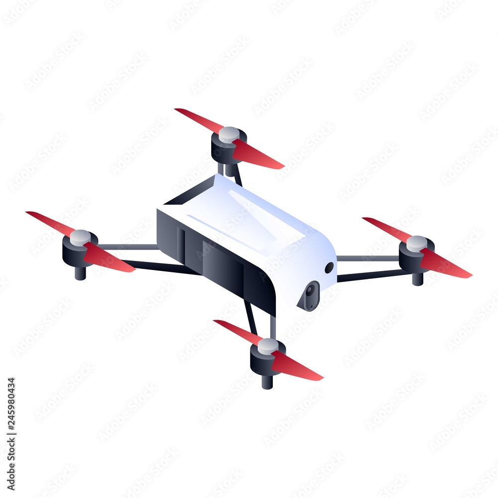 Poster small drone icon. isometric of small drone vector icon for web design isolated on white background