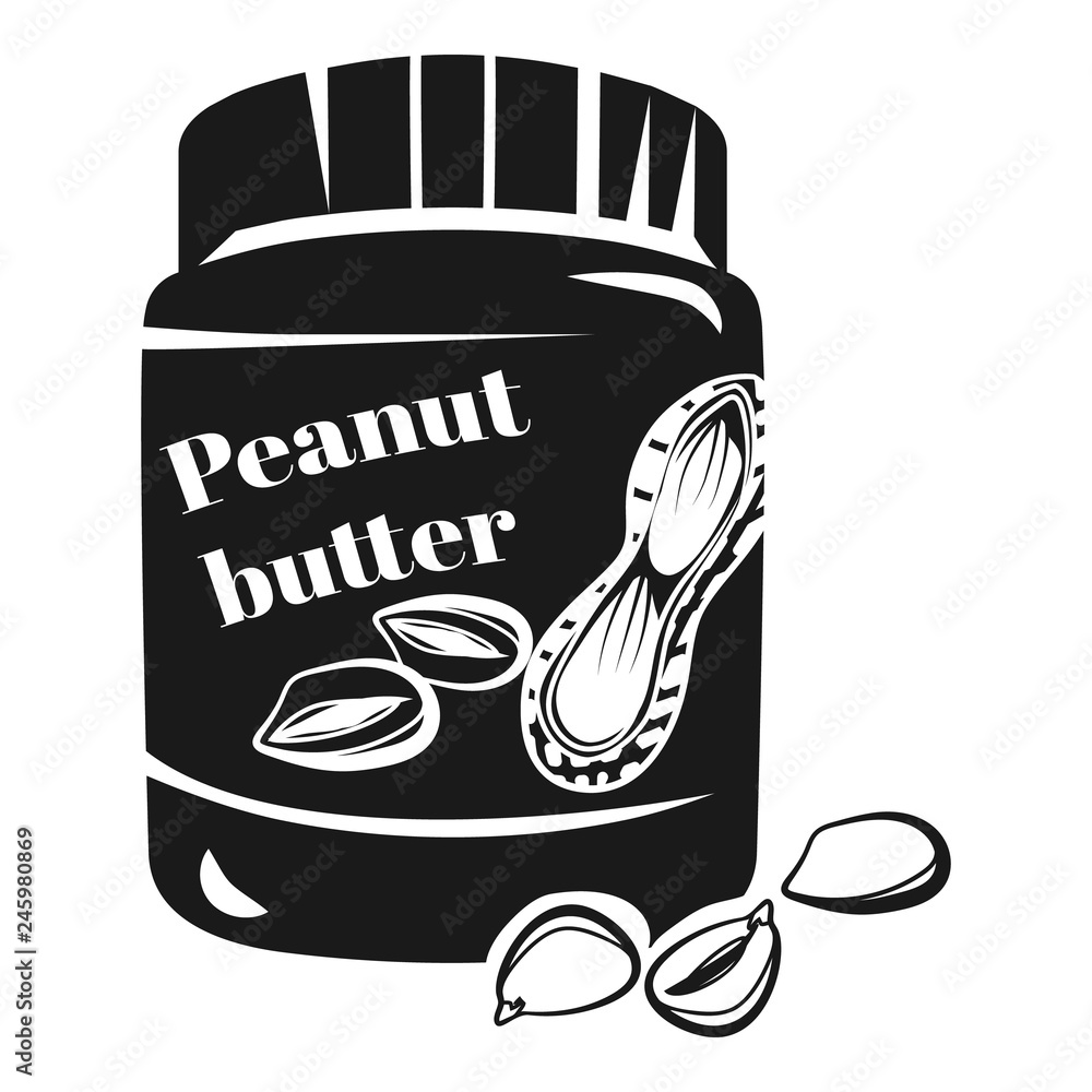 Aufkleber peanut butter jar icon. simple illustration of peanut butter jar vector icon for web design isolated