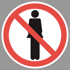 No girls allowed. A sign identifying gender differences, limiting presence in a given territory.